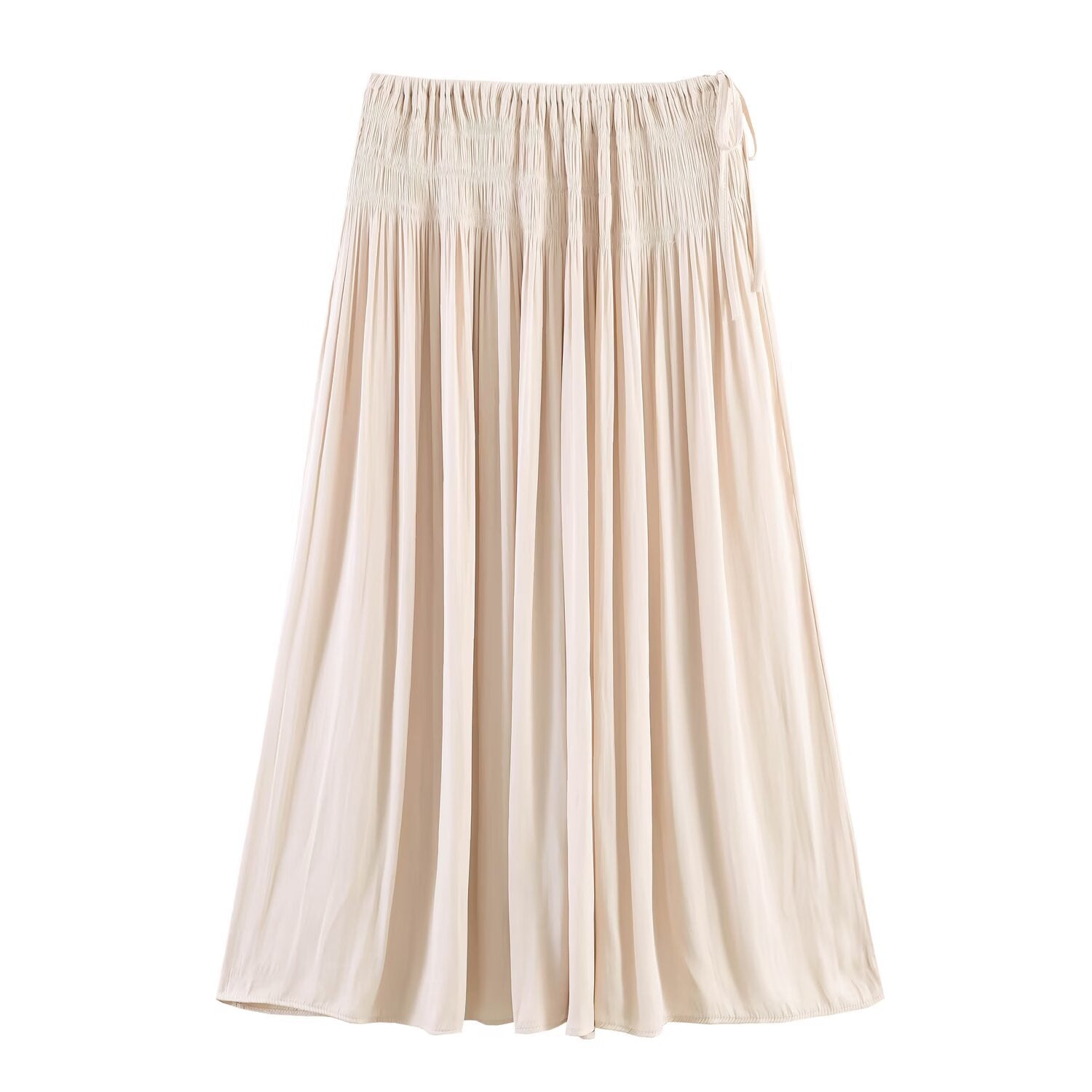 Waist design with large swing and elastic waistband drawstring skirt