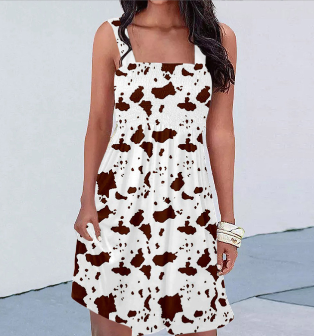 Fashion Print Sexy Suspender Dress