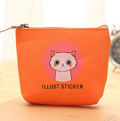 Cat Waterproof PU Handbag Wallet Storage Zipper Purse