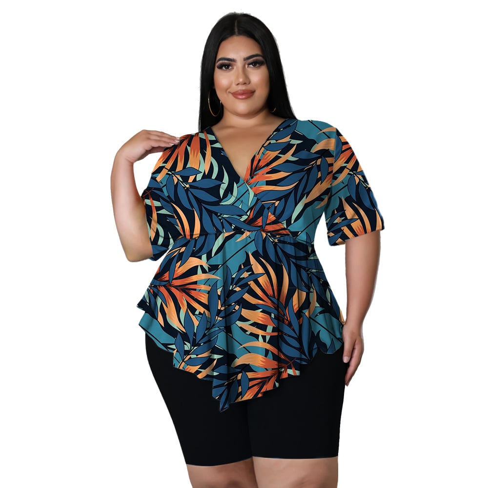 Bohemia Plus Size Printed Sexy Outfit