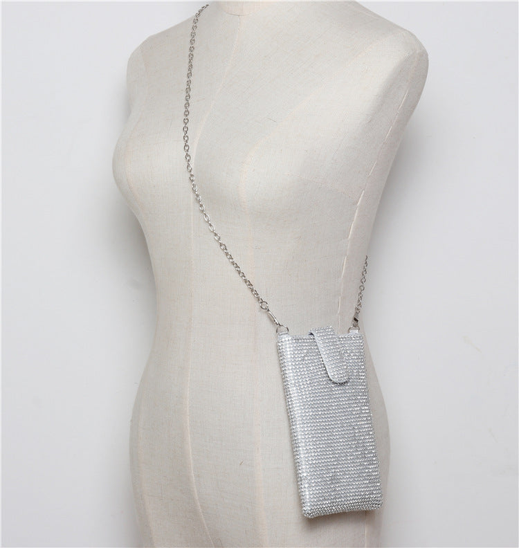 Diamond-Studded Small Phone Bag and Coin Purse