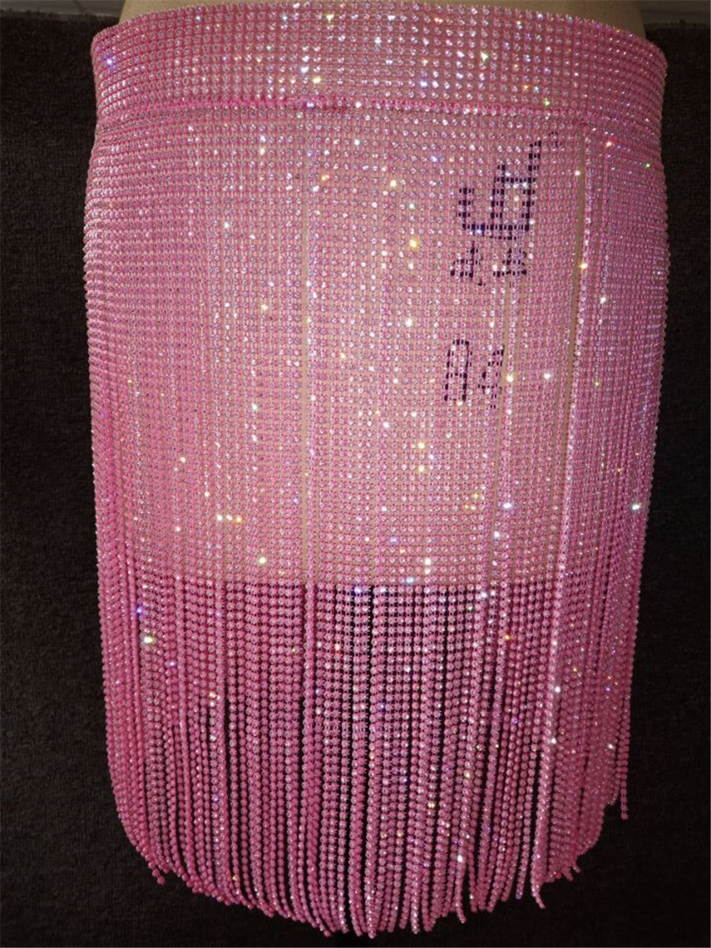 Sexy Rhinestone Strappy Patchwork Women's Skirt