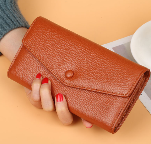 Trendy Korean Style Cowhide Card Coin Purse