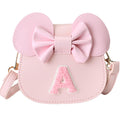 LoveWLC Childs Purse Bow Mini Bag Cute Princess Toy Purse for Toddler Girls Includes Letter A Charm