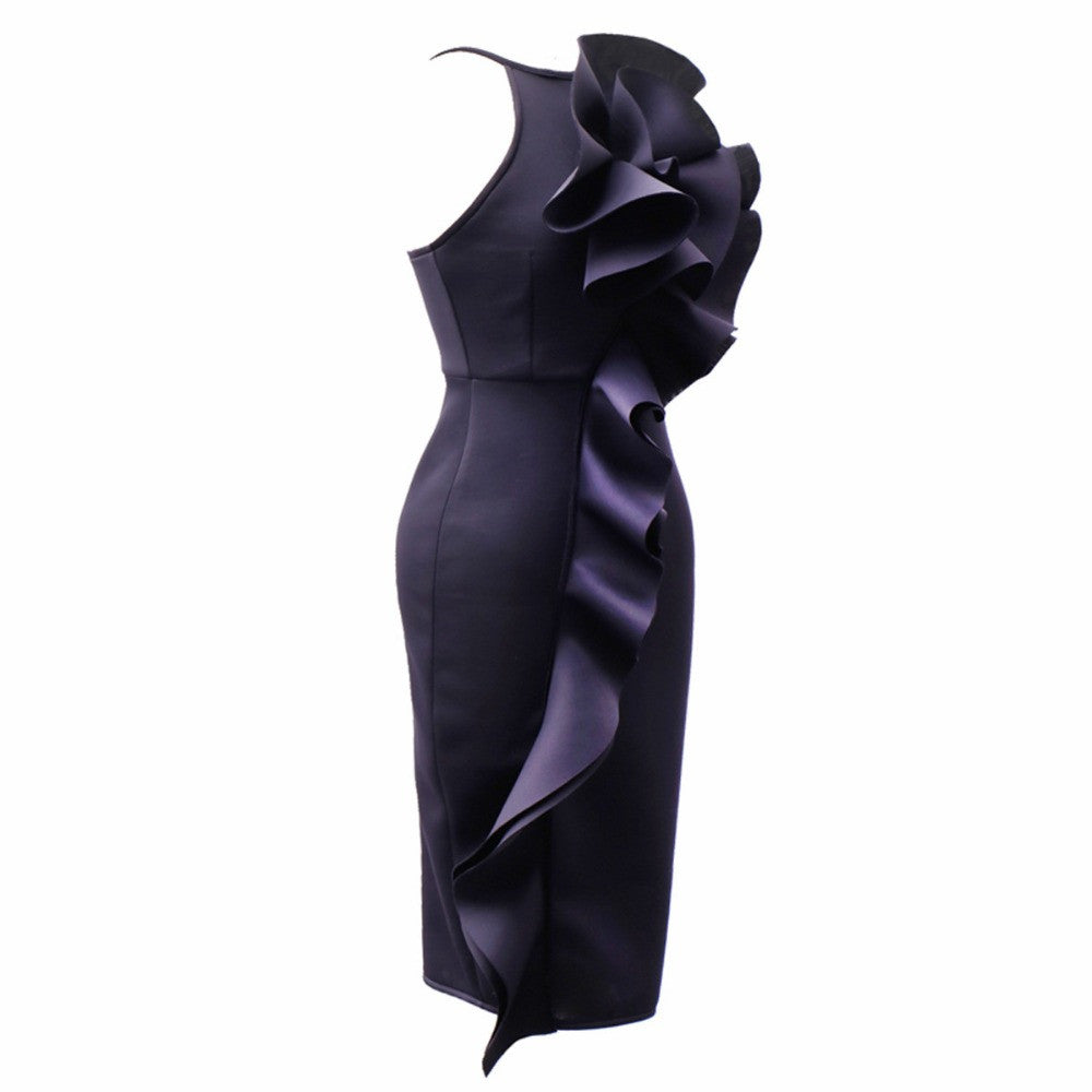 Sexy Ruffled Bodycon Dress for Nightclubs