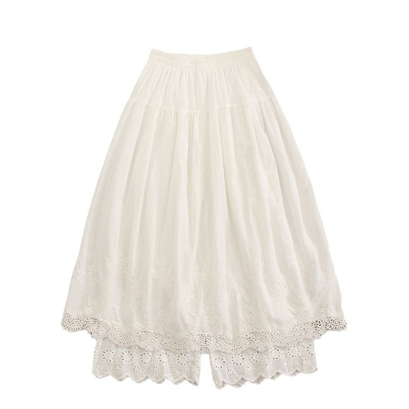 Solid color loose pants skirt