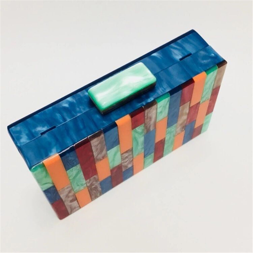 Luxury Multi-Color Acrylic Evening Clutch Purse