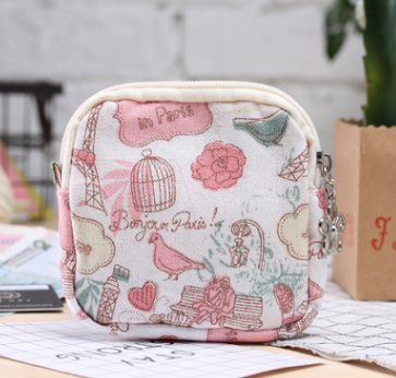 Cartoon Canvas Coin Purse - Portable Women's Wallet