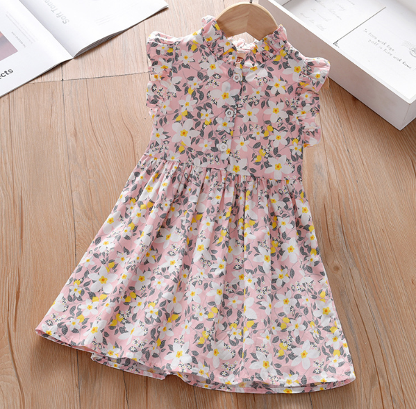Girls Summer Floral Party Dresses for Ages 2-6Y
