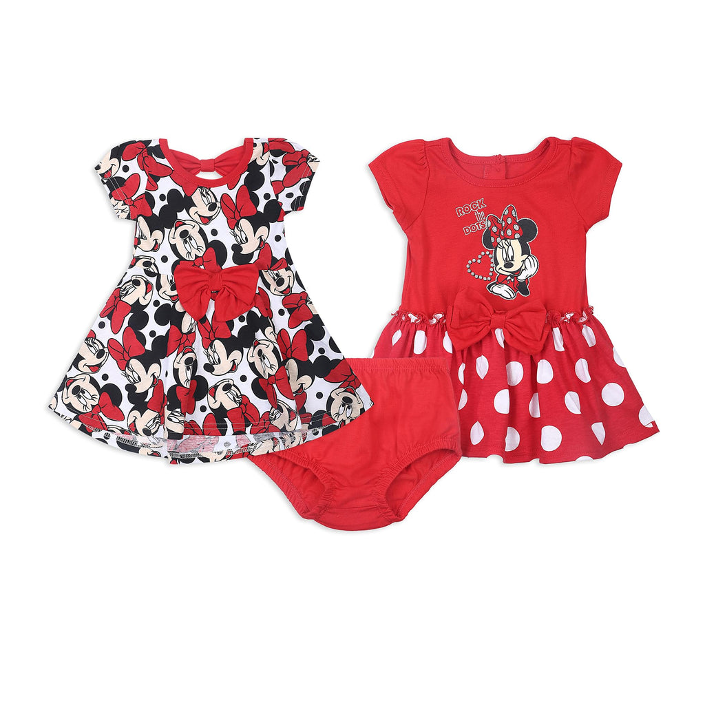 Disney Baby-Girls Minnie Mouse Rock The Dots Dresses Red 24 Months (Pack of 2)