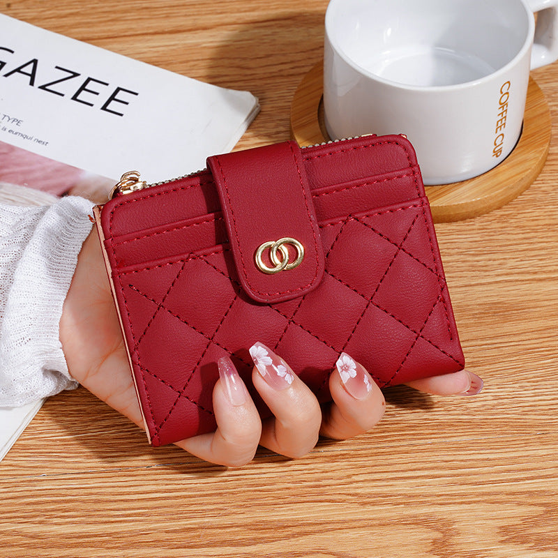 Classic Women's Wallet with Embroidery and Coin Purse