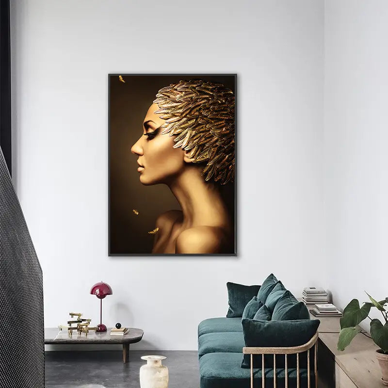 Gold Woman Oil Painting Canvas Art Print (23.6x15.7 in)