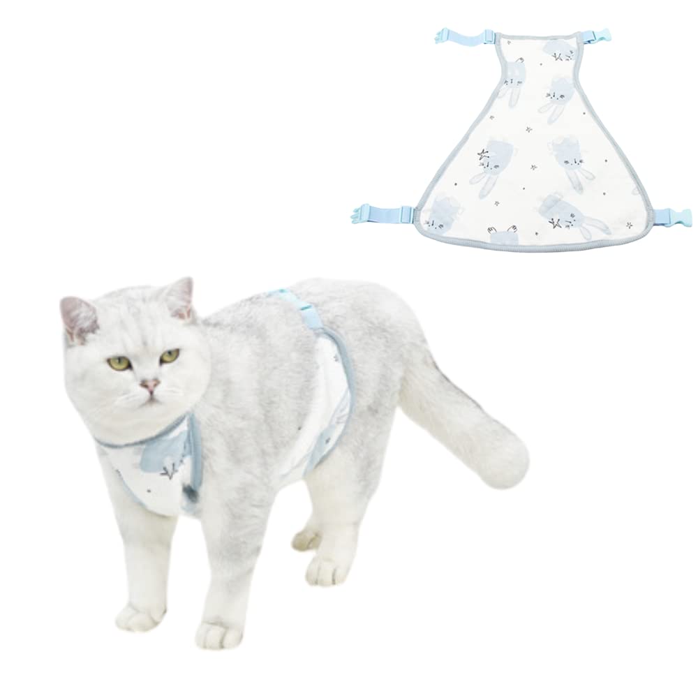 Harikaji Dog Belly Cover Cat Recovery Suit Pet Abdominal Protective Clothing Washable Dog Bellyband Dog Recovery Suit(Female BlueXS)