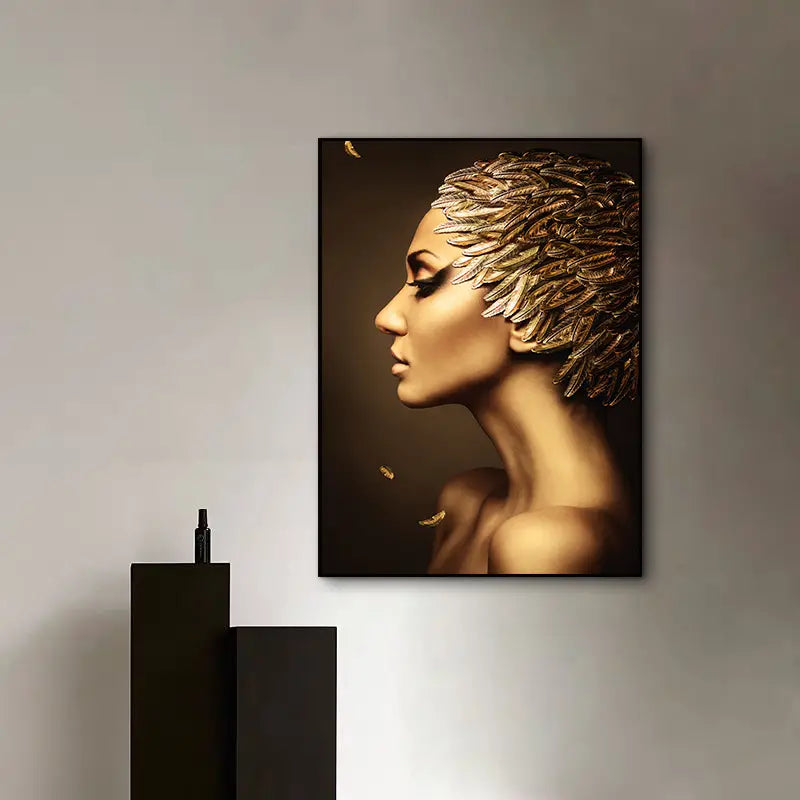 Gold Woman Oil Painting Canvas Art Print (23.6x15.7 in)