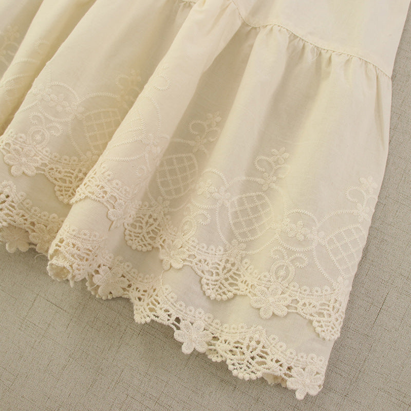 Lace sleeveless vest skirt
