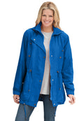 Woman Within Womens Plus Size Fleece-Lined Taslon Anorak - 1X Bright Cobalt