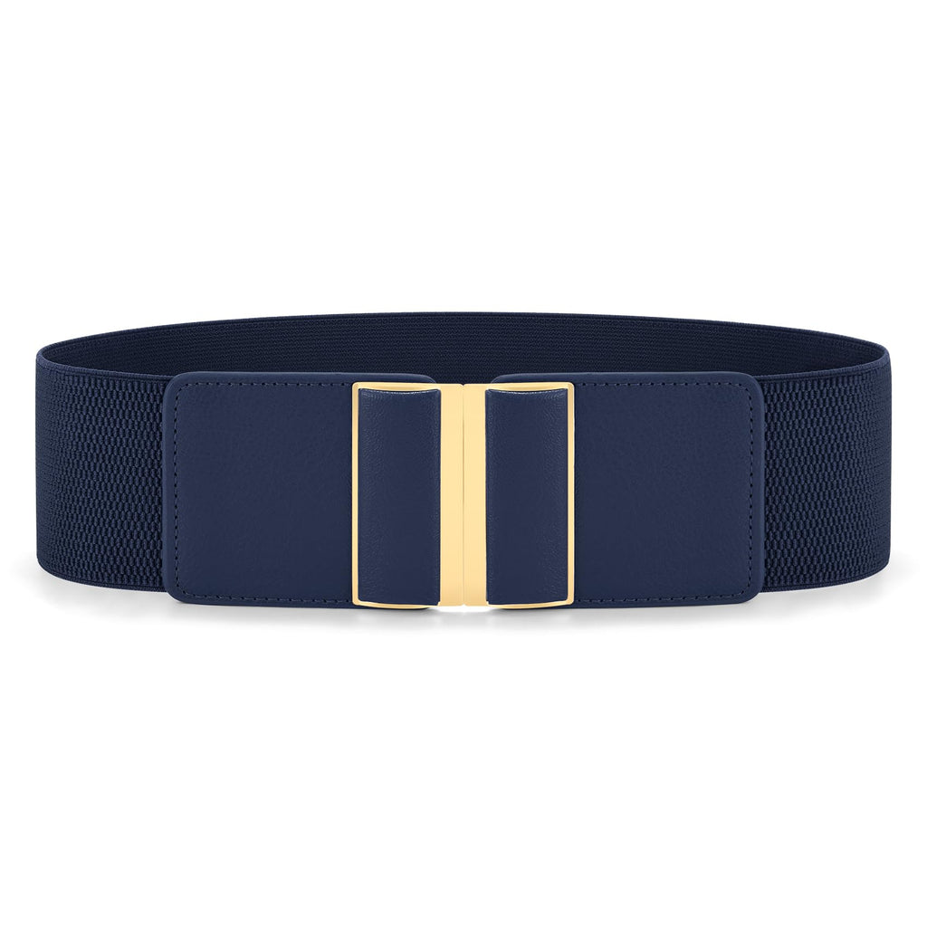 WHIPPY Women Wide Elastic Belt Stretchy Thick Belts for Women Dresses Ladies Fashion WaistbandNavy BlueS
