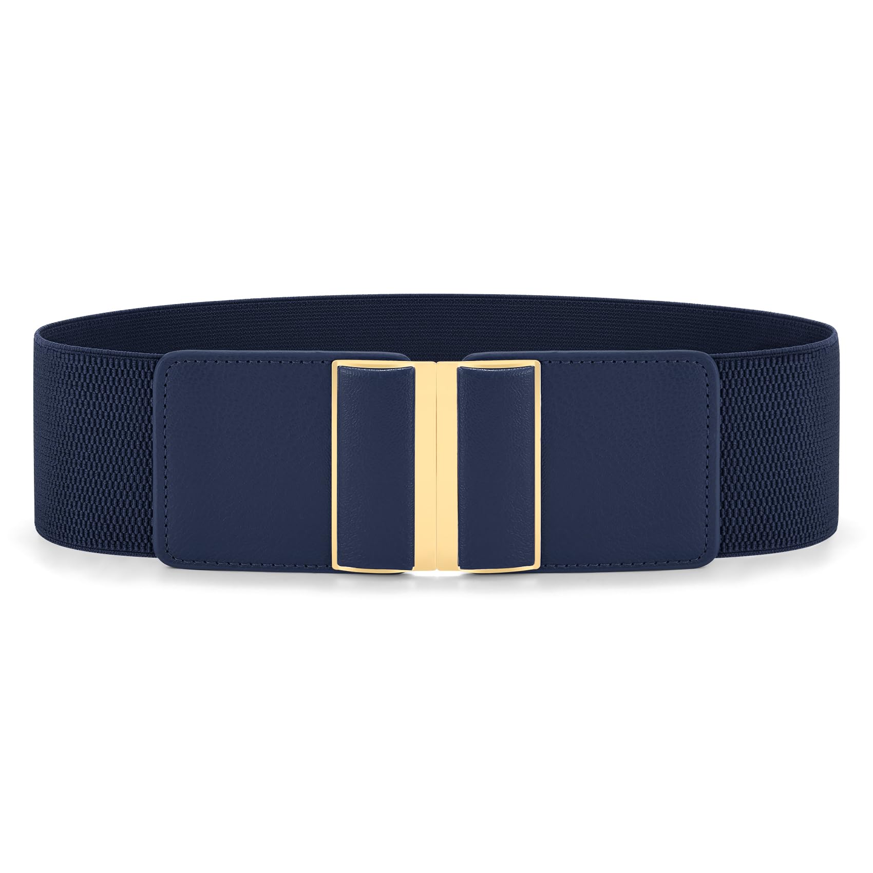 WHIPPY Women Wide Elastic Belt Stretchy Thick Belts for Women Dresses Ladies Fashion WaistbandNavy BlueS