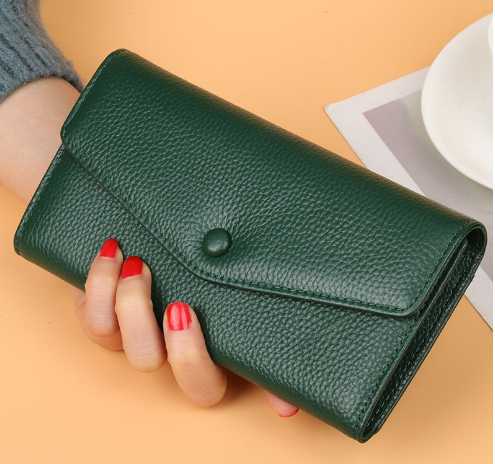 Trendy Korean Style Cowhide Card Coin Purse