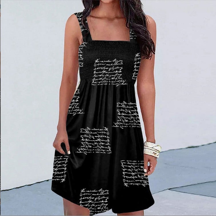 Stylish Printed Sexy Suspender Dress