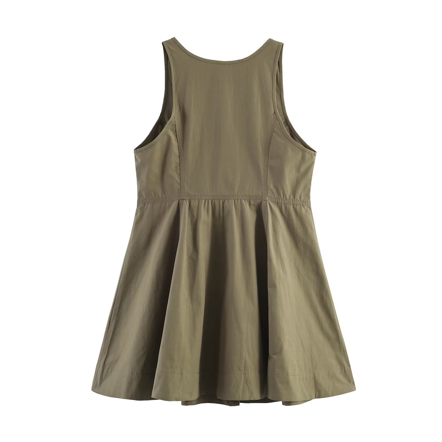 Minimalist style spicy girl U-neck sleeveless slim fit dress