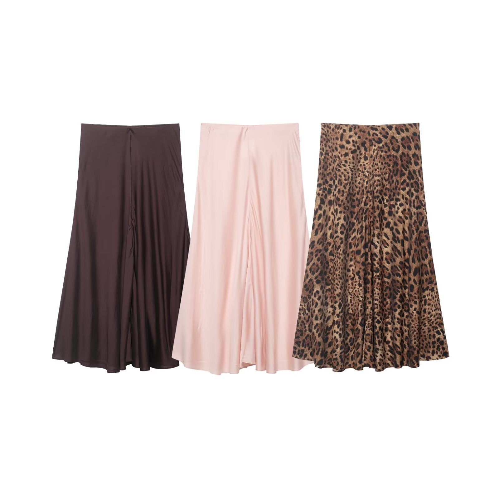 Commuting style elegant and versatile satin half length skirt