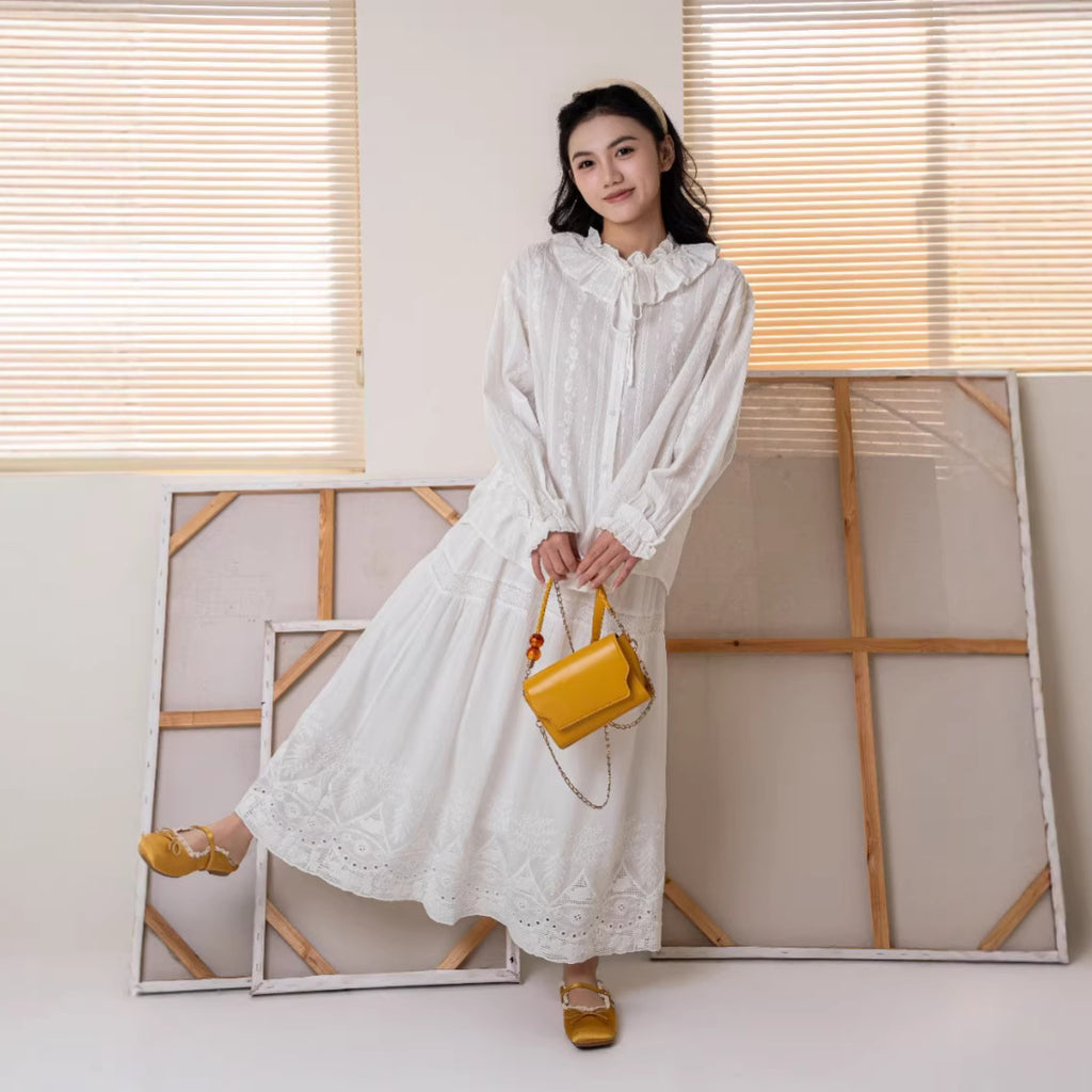 Loose double-layer A-line skirt