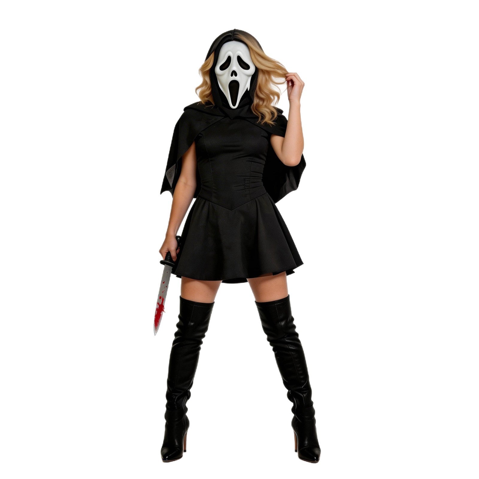 Scream Movie Cosplay Costume Halloween Horror Character Dress for Women Comic Convention Outfit Factory