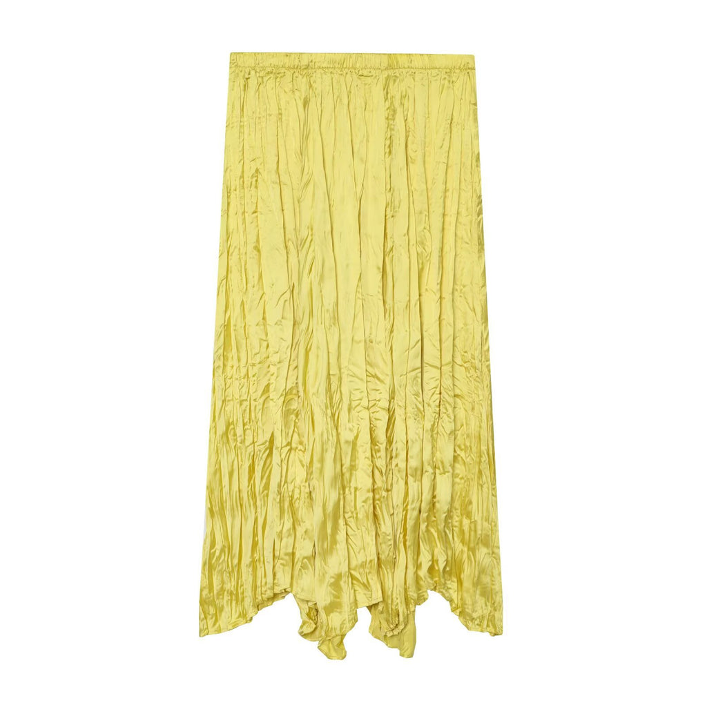 Versatile pleated effect mid length skirt