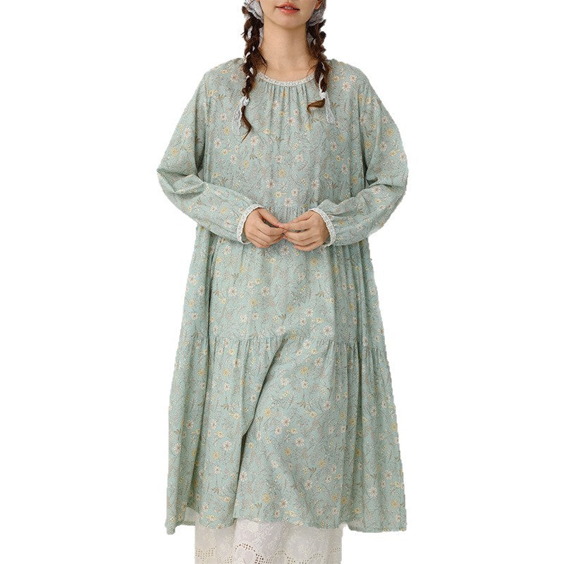 Printed long sleeved dress