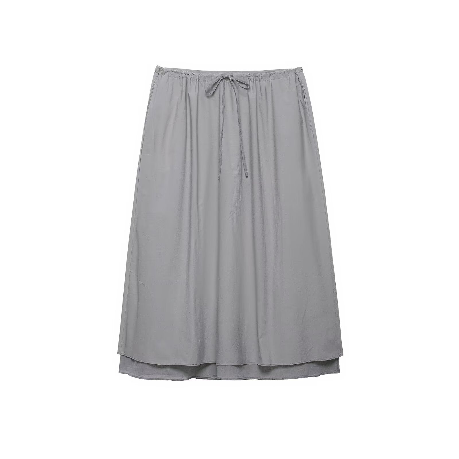 Splicing and layering decorative MIDI skirt