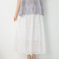 Hollow out patchwork lace skirt