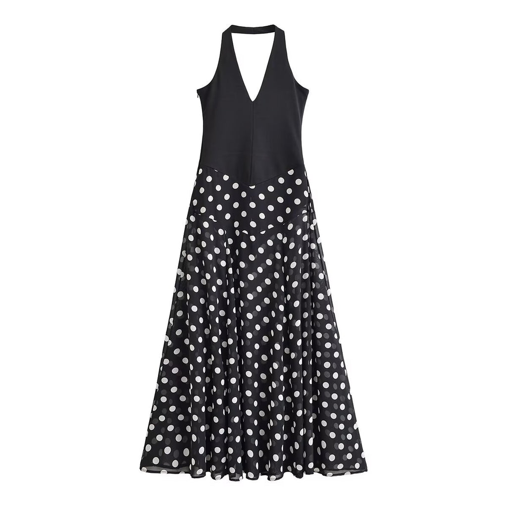 Off shoulder hanging neck collar dress