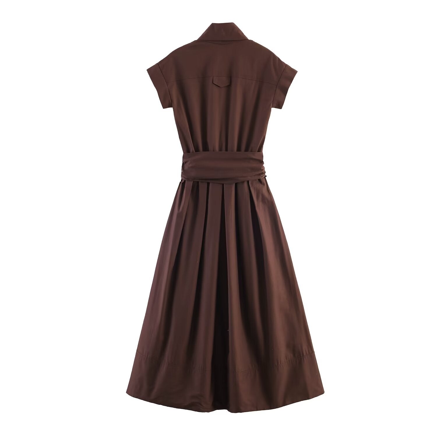 Elegant commuting poplin pleated dress