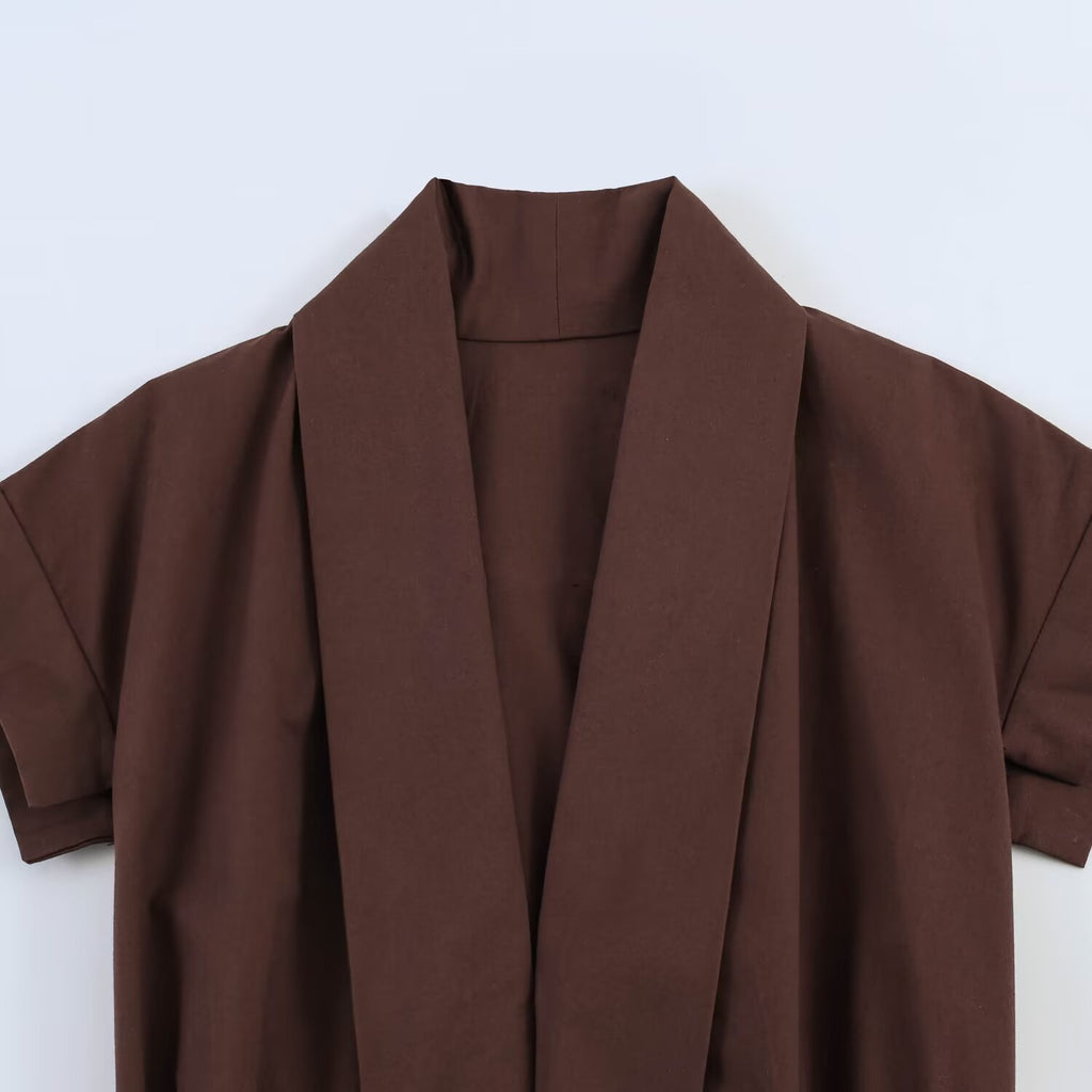 Elegant commuting poplin pleated dress