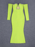 Solid Patchwork Diamonds Slimming Sexy Dresses For Women Strapless Long Sleeve High Waist Bodycon Dress Female 2023