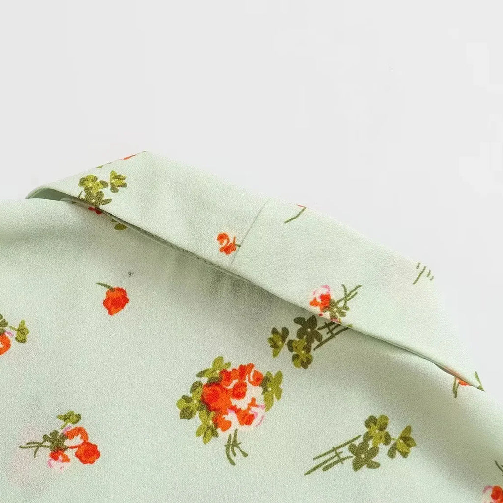 Elegant slim fit suit collar short sleeved dress