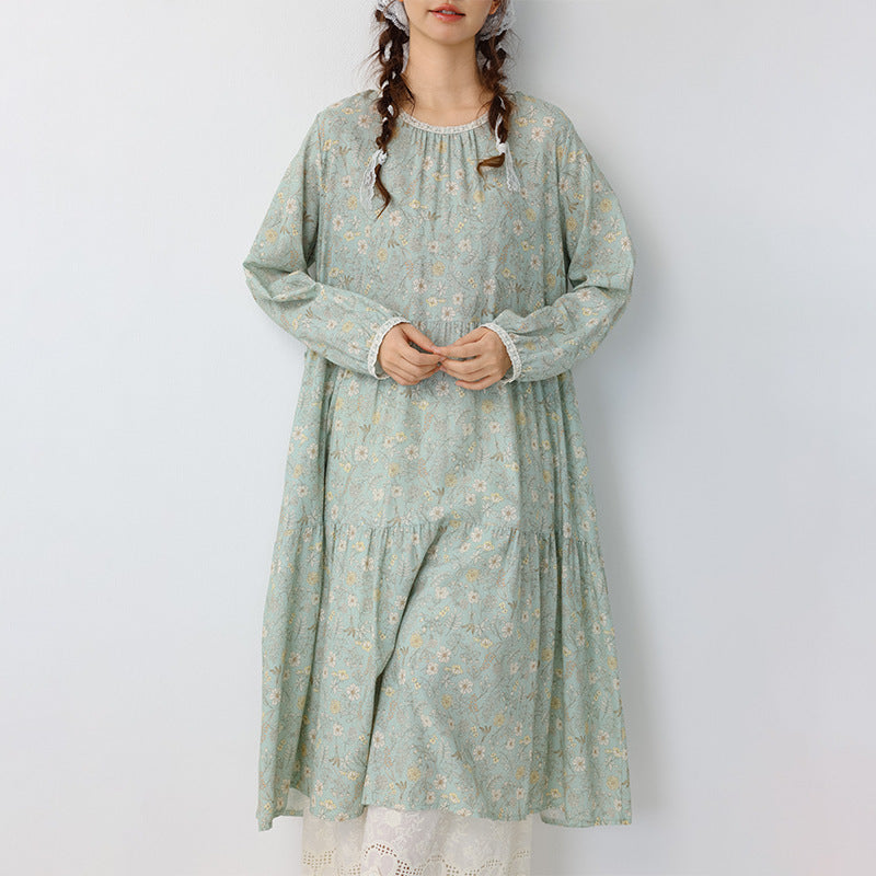 Printed long sleeved dress