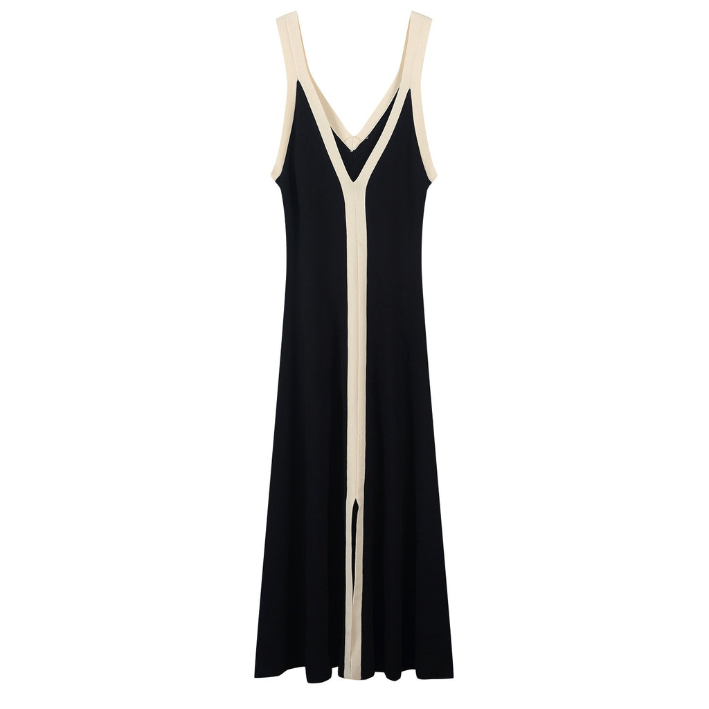 Sexy Sling Sleeveless Dresses Knitted Long Dress Women