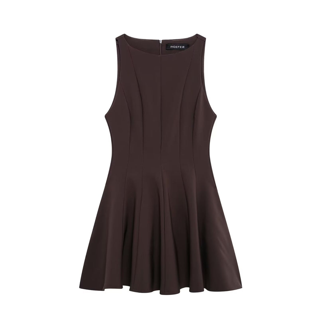 Pure Desire Wind Wide Swing Short Sleeveless Dress