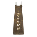Designer Fashion Butterfly Women Summer Sexy Bodycon Fitness Slim Midi Long Club Night Dresses