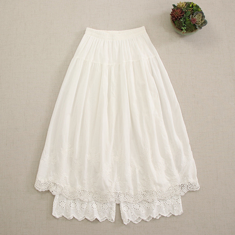Solid color loose pants skirt