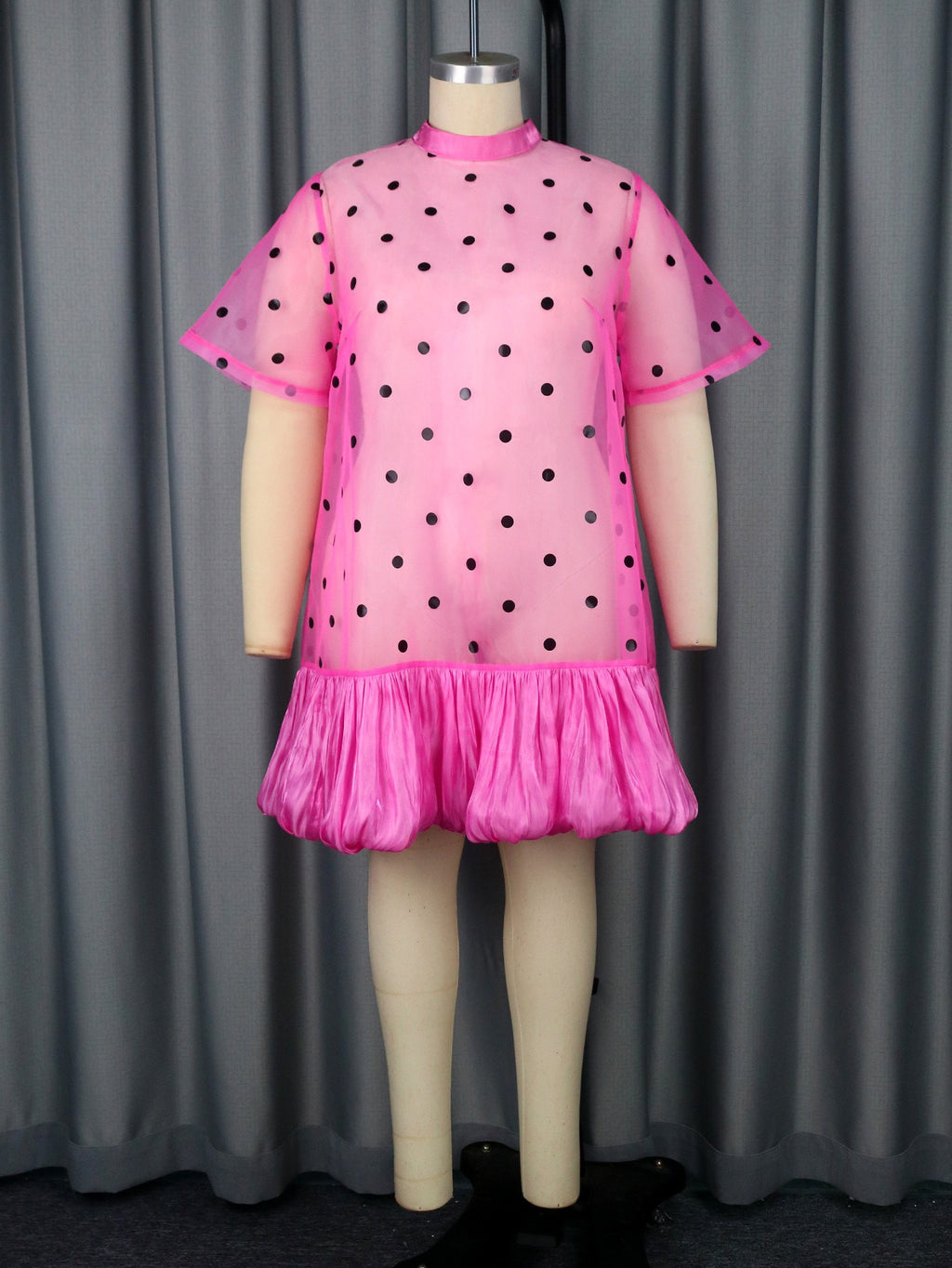European and American plus-size women's American-style sweet and spicy blouses with sexy street-style polka dot dresses