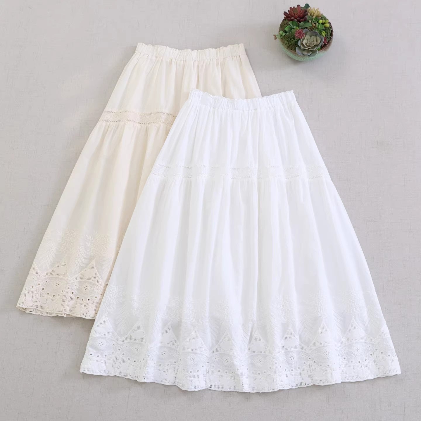 Loose double-layer A-line skirt