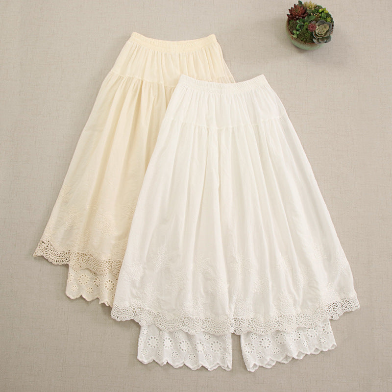 Solid color loose pants skirt