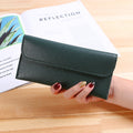 Women's Long Purse with Simple Buckle Card Wallet