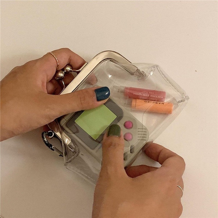 Children's Retro Transparent PVC Clip Coin Purse