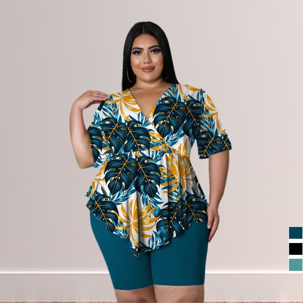 Bohemia Printed Plus Size Sexy Outfit