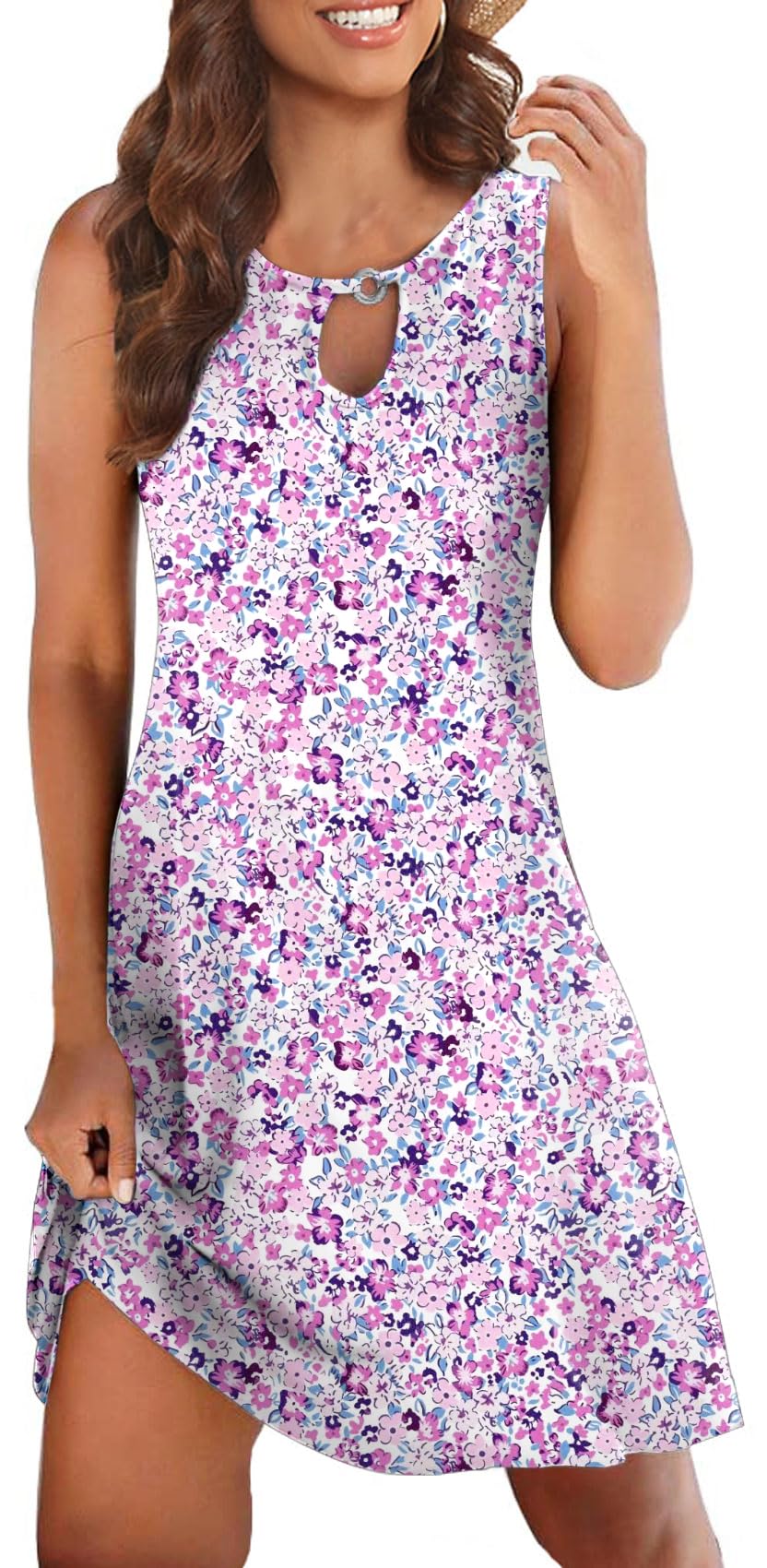 Akihoo Summer Dresses for Women Casual Sleeveless Tshirt Sundress Vest Tank Sun Dress XL