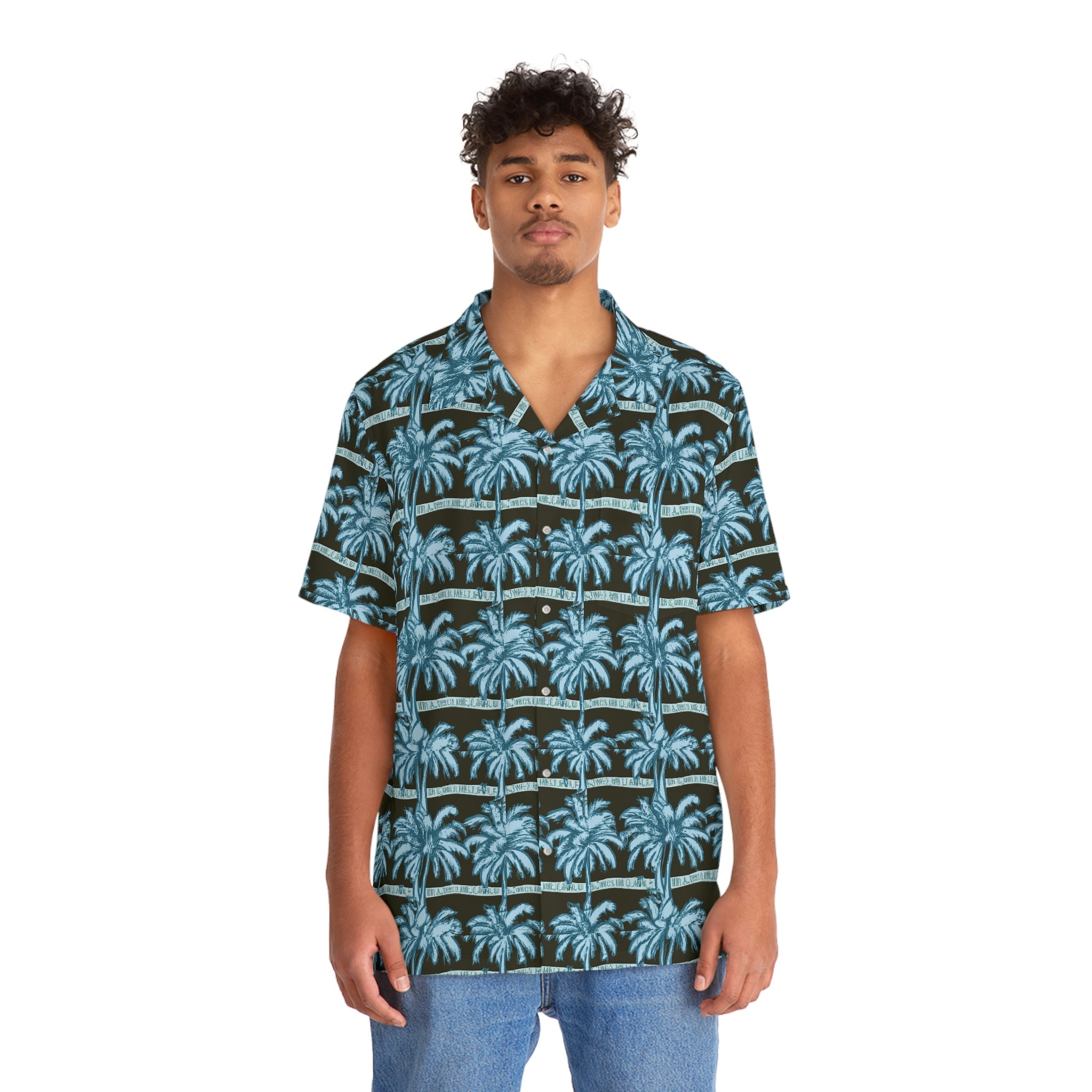 Men's Blue Palms Hawaiian Shirt
